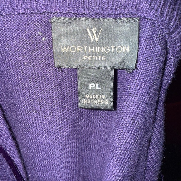 Worthington Purple Cardigan Sweater Classic Style - Picture 6 of 6